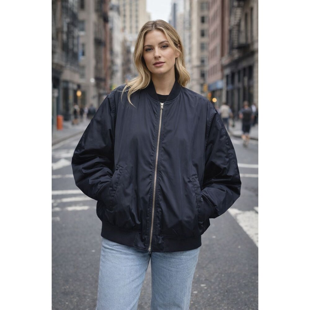 Athleta Navy Simone Biles Bomber Jacket